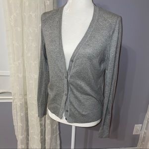 gray cardigan